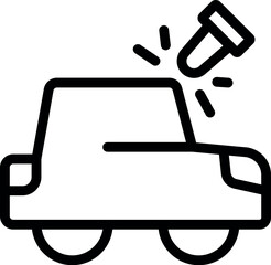 Sticker - Line icon of car maintenance, a mechanic fixing a vehicle with a screwdriver