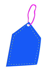 Poster - Clothing tag png sticker, doodle blue blank clipart