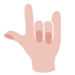 Sticker - Love hand sign png sticker, gesture doodle in light skin tone