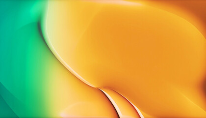 Colorful orange, yellow and green abstract digital modern art wallpaper graphic background with space for text, copy.