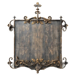 Wall Mural - Blank Medieval sign isolated on transparent background Generative Ai