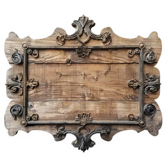 Wall Mural - Blank Medieval sign isolated on transparent background Generative Ai