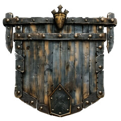 Wall Mural - Blank Medieval sign isolated on transparent background Generative Ai
