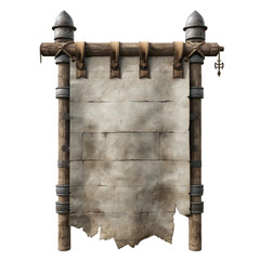 Wall Mural - Blank Medieval sign isolated on transparent background Generative Ai
