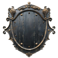 Wall Mural - Blank Medieval sign isolated on transparent background Generative Ai