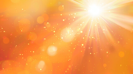 bright orange light rays with bokeh background