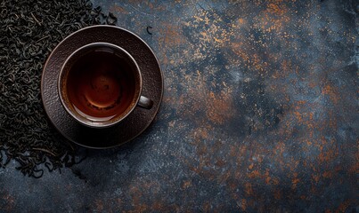 Wall Mural - Assam Boldness: A robust cup of Assam black tea, steeped to perfection with malty undertones and a rich, deep color