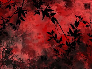 Wall Mural - black and red colors, japaneese style, abstract background