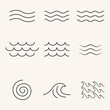 © hry354 - water line icon various wave logo set art design logo vector collection.