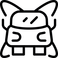 Poster - Simple line art icon of a self driving car using ai to navigate
