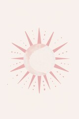 Wall Mural - A sun with a pinkish glow and a white center