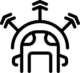 Poster - Simple icon of a smart greenhouse growing system with sensors