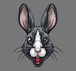 Sticker - A cartoon rabbit with a big smile on its face