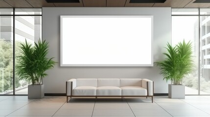 Wall Mural - Modern Lobby Interior with Blank Canvas