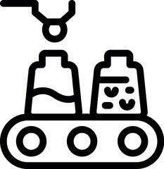 Poster - manufacturing process concept with robotic arm working on an assembly line