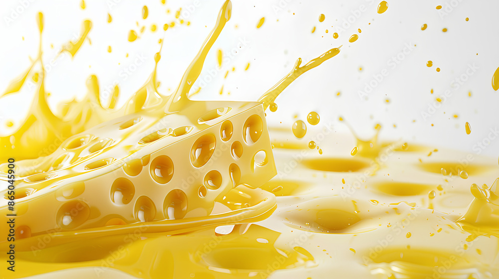 Splash of Cheese with drip and melting sauce splashing isolated on ...