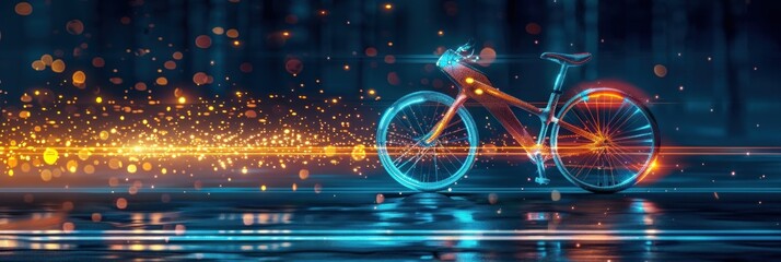 Sticker - Futuristic Bike in Digital Realm