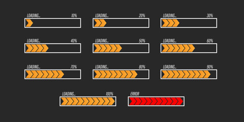 Poster - Loading bar concept. Loading icons set.Load bar collection. loading icons on white background.	