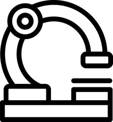 Poster - Simple icon of a microscope analyzing a sample on a slide, perfect for scientific or medical projects