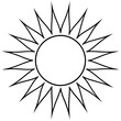 © Shapla - sun outline coloring book page line art illustration digital drawing