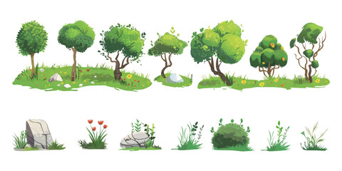 a set of cartoon vector illustrations on a white background