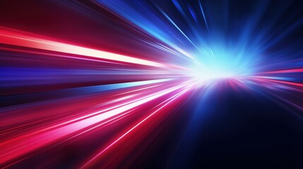Poster - Abstract Speed Lines in Neon Red and Blue