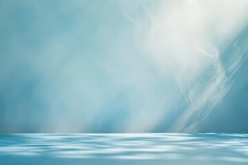 Poster - Soft blue abstract background with blur studio wall