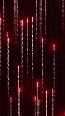 Fototapete - Red and purple beams of light. Design. A black background on which fireworks scatter and are illuminated in different colors in 3d.