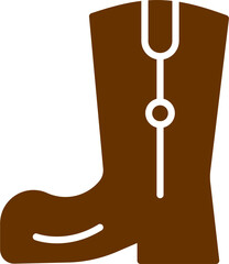 Wall Mural - Cowboy Boot Vector Icon