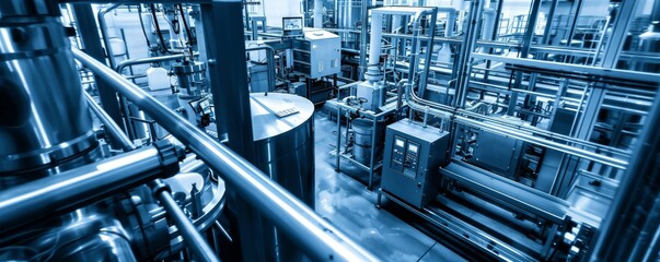 Poster - Automated modern packaging machine in industrial production facility