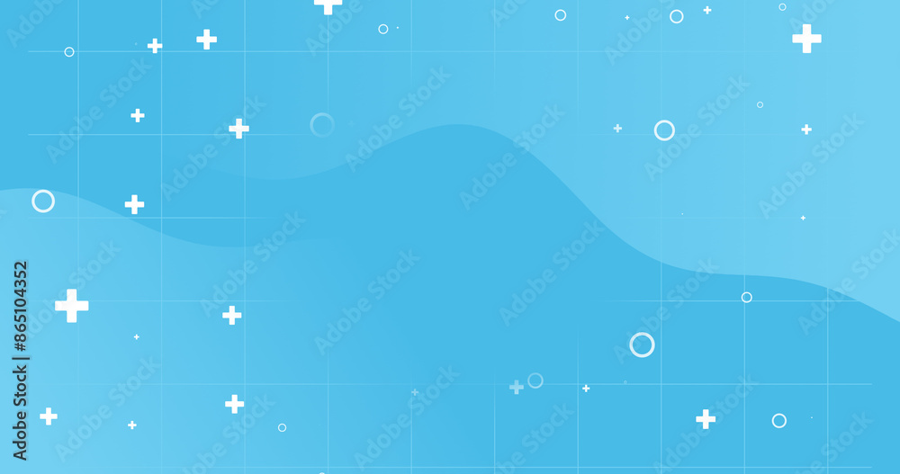 Bright light blue dynamic medical fluid abstract background. Geometric ...
