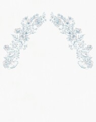 Wall Mural - Floral frame on a white background, holiday invitation in minimalist style