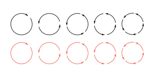 Fototapete - Recycling circular arrows set. Vector circle icon.