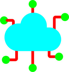 Sticker - Cloud Computing Vector Icon