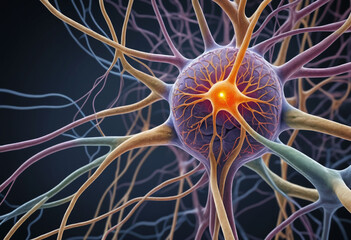 Aufkleber - Macro presentation of neural network in the human nervous system