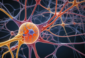Aufkleber - Macro presentation of neural network in the human nervous system