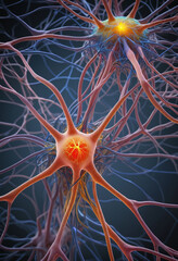 Aufkleber - Macro presentation of neural network in the human nervous system