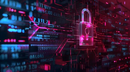 Leinwandbilder - Digital Data Encryption Decryption Process Cybersecurity Concept