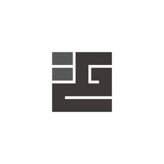 Wall Mural - letter gc equal symbol simple geometric logo vector