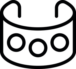 Poster - line icon of a vr headset showing the user interface