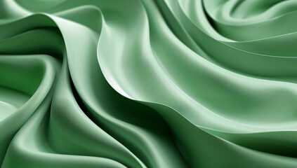Poster - 
3d render of abstract green background with paper waves in the style of organic shapes, high resolution, layered translucency and organic forms