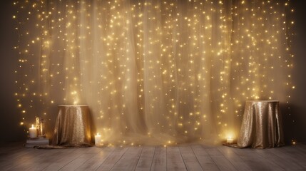 Poster - Elegant glitter backdrop with twinkling lights 