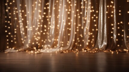 Poster - Elegant glitter backdrop with twinkling lights 