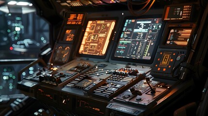Poster - Innovative Futuristic Control Panel for High Tech Monitoring and Analysis