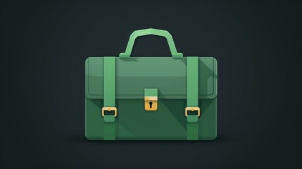 Wall Mural - Green Leather Briefcase Illustration