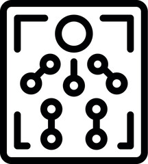 Poster - Electronic board showing microchip scheme for engineering project, lines connecting dots