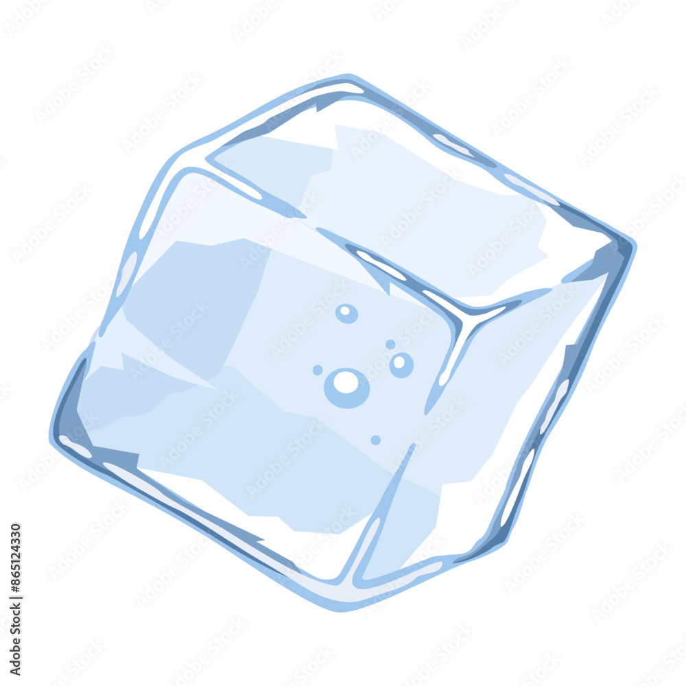 Ice cube isolated on white background Stock Vector | Adobe Stock