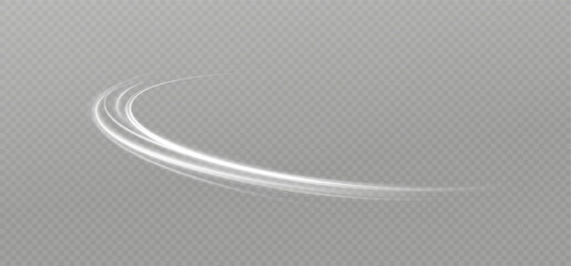 Aufkleber - Light white Twirl. Curve light effect of white line. Glowing white spiral. The effect of high-speed abstract lines. Rotating shiny rings.	
