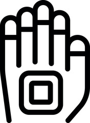 Poster - Simple icon of a hand interacting with a virtual reality touch screen interface
