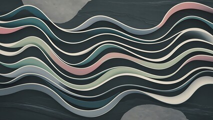 unobtrusive colorful modern curvy waves background illustration with dark slate gray Wallpaper